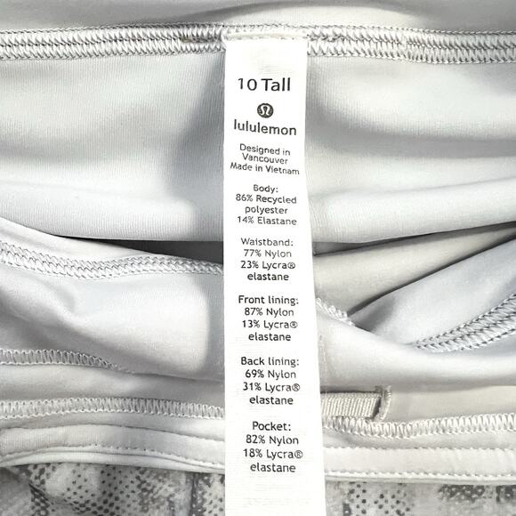 Lululemon Pace Rival Skirt No Panels 15" City Breeze Alpine White Multi 10 Tall - Picture 4 of 10